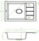 Νεροχύτης Laveo SBPE713Y ZLEW TRZYNASTKA GRANIT 1KOM+KR.OCIEK. 57X49,5 ΜΑΥΡΟ ΜΕ ΣΥΦ. ΚΑΙ ΜΠΑΤ.ELZA // ZL.LA.TRZYNAST-SBPE713Y
