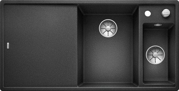 Νεροχύτης Blanco Axia III 6 S Silgranit ανθρακί με αυτόματο πώμα InFino, γυάλινη σανίδα, ανοξείδωτη αποστράγγιση, δεξιά λεκάνη (523472)