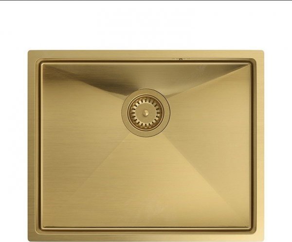 Quadron Anthony Νεροχύτης Κουζίνας Μονοθέσιος Inox PVD Χρυσός 54x44cm (Χωρίς Στραγγιστήρι)