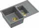 Νεροχύτης GraniteQ MORGAN 156 GraniteQ νεροχύτης silver stone με σιφόνι Push To Open στρογγυλός 1,5-θαλάμων με/χωρίς / χρυσά στοιχεία