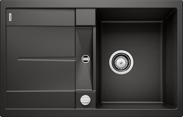 Νεροχύτης Blanco Metra 45 S Silgranit μαύρος με αυτόματο πώμα (525914)