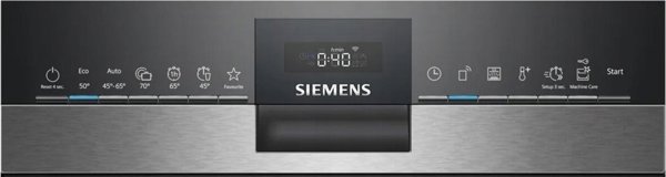 Zmywarka Siemens Siemens iQ300 SR53ES24KE, Semi built-in, Slimline (45 cm), Black, Stainless steel, Touch, 1.75 m, 1.65 m