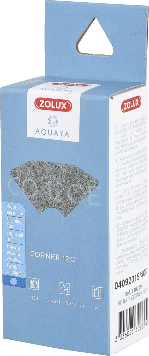 Zolux AQUAYA Nitrate Corner 120 - Ανταλλακτικό Ένθετο Φίλτρου Ενυδρείου για Νιτρικά Άλατα & Φύκια