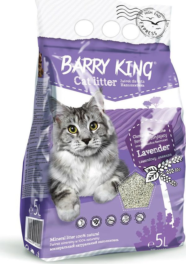 Barry King Απορρίμματα Γάτας Μπεντονίτη με Άρωμα Λεβάντα 5lt - Φυσικός Άργιλος για Υψηλή Απορροφητικότητα & Έλεγχο Οσμών