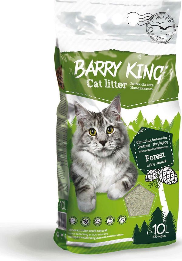 Barry King Απορρίμματα Γάτας Bentonite Concrete Forest, Φυσικός Μπεντονίτης, Υψηλή Απορροφητικότητα & Έλεγχος Οσμών, 10l