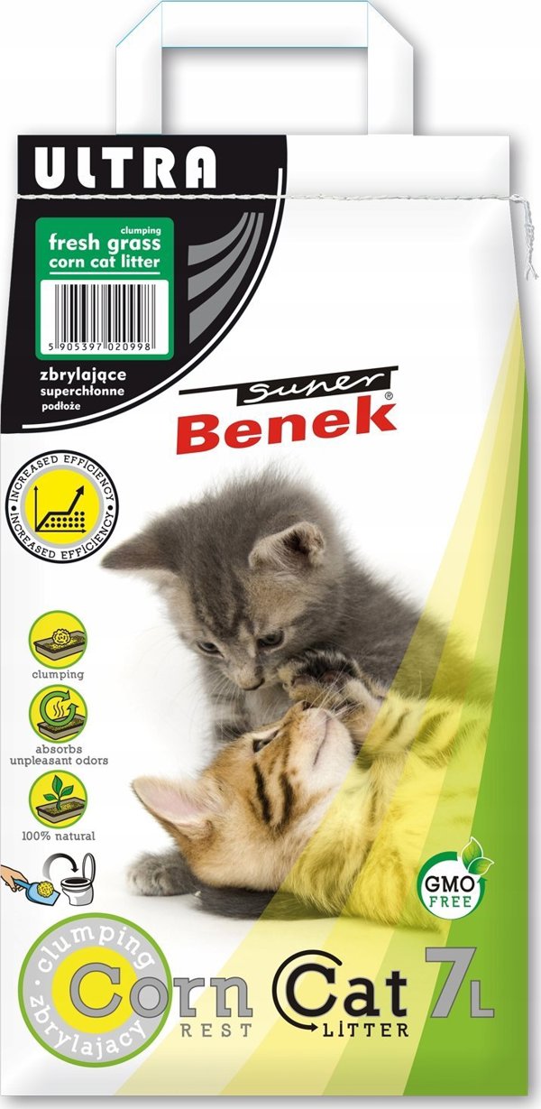 Άμμος για γάτες CERTECH SUPER BENEK 7l CORN CAT ULTRA ΦΡΕΣΚΟ ΓΡΑΣΙ Συγκολλητική αρωματική άμμος καλαμποκιού /156