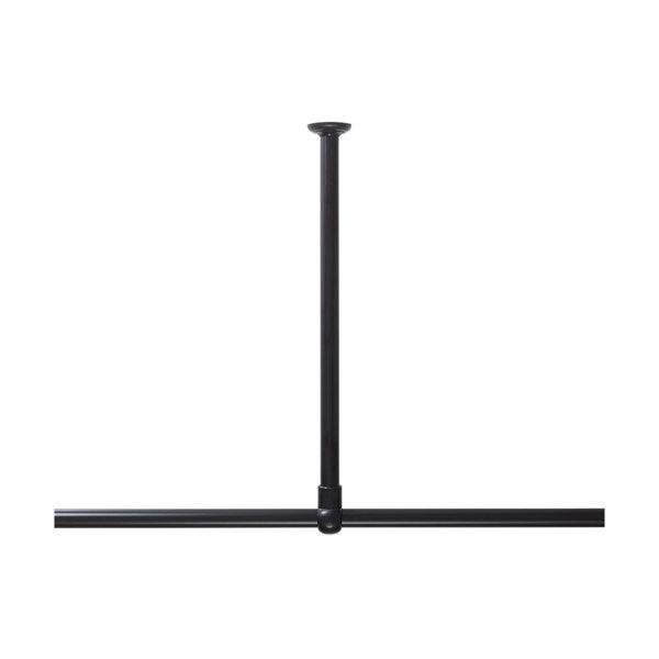 60 Ø 28 mm black στήριγμα οροφής για βραχίονα μπάνιου γωνιακό Sealskin