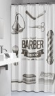 Barber 180x200 black κουρτίνα μπάνιου υφασμάτινη Sealskin