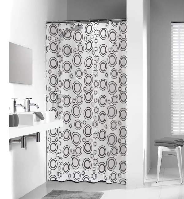 Circolo 180x200 grey Πλαστική κουρτίνα μπάνιου Sealskin