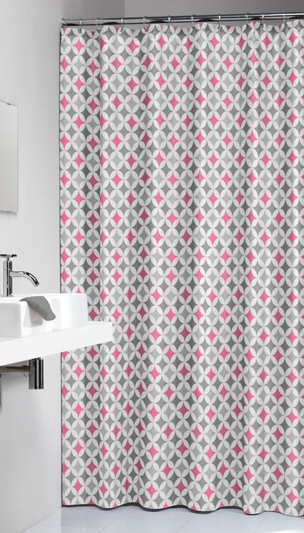 Diamonds 180x200 pink κουρτίνα μπάνιου υφασμάτινη Sealskin