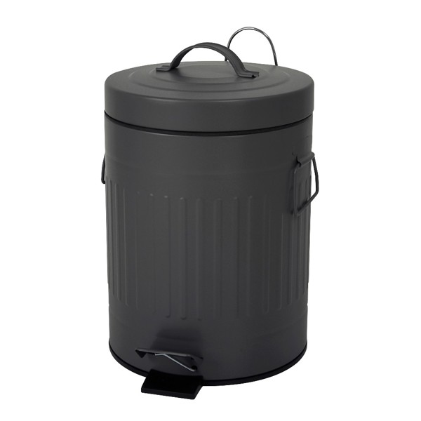Κάδος Απορριμμάτων 5L Μεταλλικός Soft Close Σκούρο Γκρι MRShome