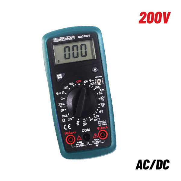Bormann Bdc1000 Bormann Bdc1000 Πολύμετρο Ψηφιακό Ac/dc 200v 028420