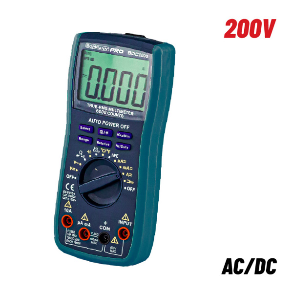 Bormann pro Bdc2000 Bormann pro Bdc2000 Πολύμετρο Ψηφιακό Ac/dc 600v 028437