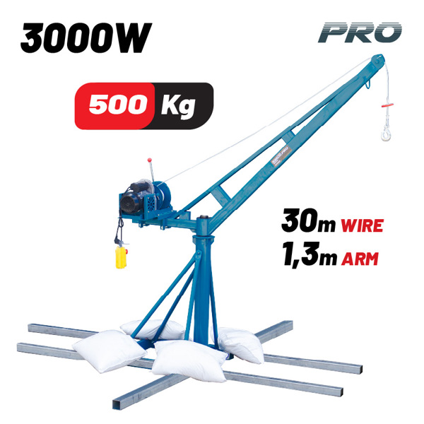 Bormann pro Bpa6100 Bormann pro Bpa6100 Ηλεκτρικό Παλάγκο (Γερανακι) με Βάση,500kg,με Θερμικό Διακόπτη 077343