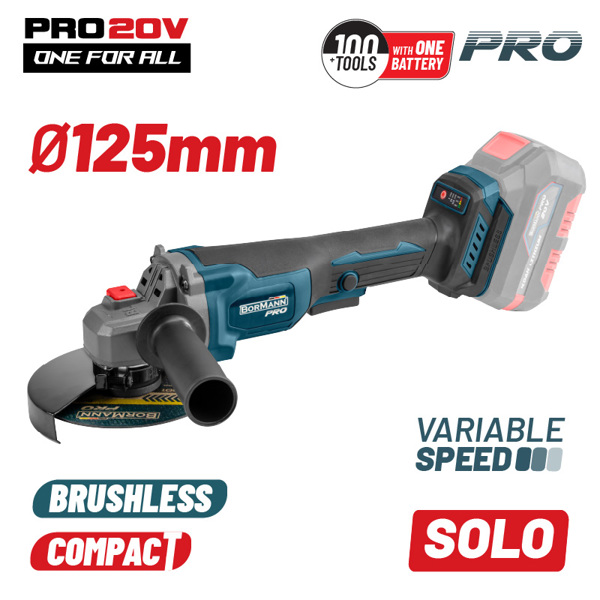 Bbp3650 Bormann pro Bbp3650 Γωνιακός Τροχός Brushless Ρυθμιζόμενος 20v,li-Ion, Solo 081449