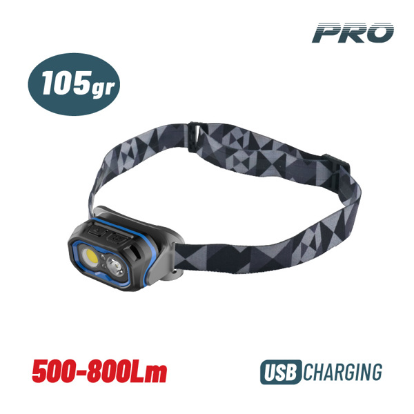 Bormann pro Bpr6032 Bormann pro Bpr6032 Φακός Κεφαλής Επαναφορτιζόμενος Διπλής Λειτουργίας.800lm, Αδιάβροχος 072324