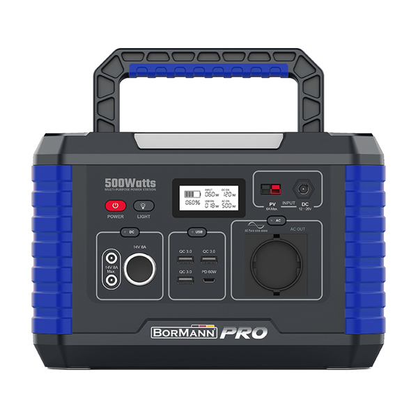 Bormann pro Bbc5020 Bormann pro Bbc5020 Power Station 500w, 519wh/24000mah,12v/24v,ac,dc,type-C,usb-A,li-ion 071570