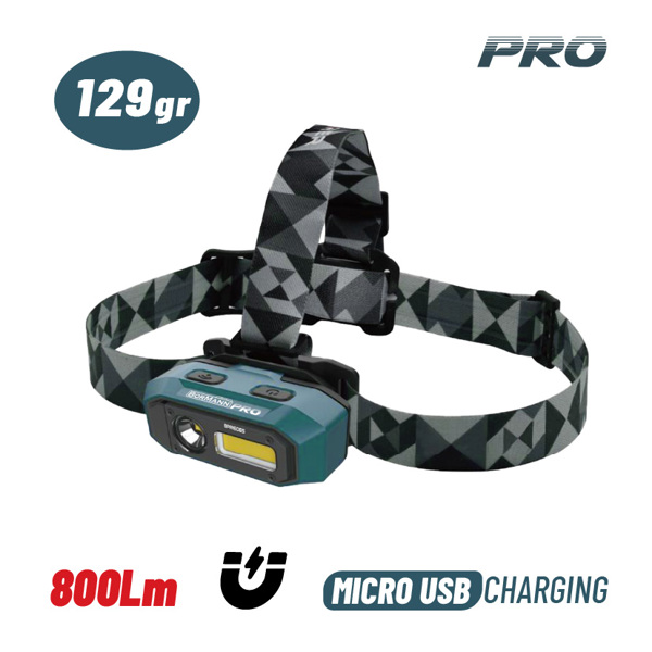 Bormann pro Bpr6065 Bormann pro Bpr6065 Φακός Κεφάλης Επαναφορτιζόμενος Διπλής Λειτουργίας 800lm 035558