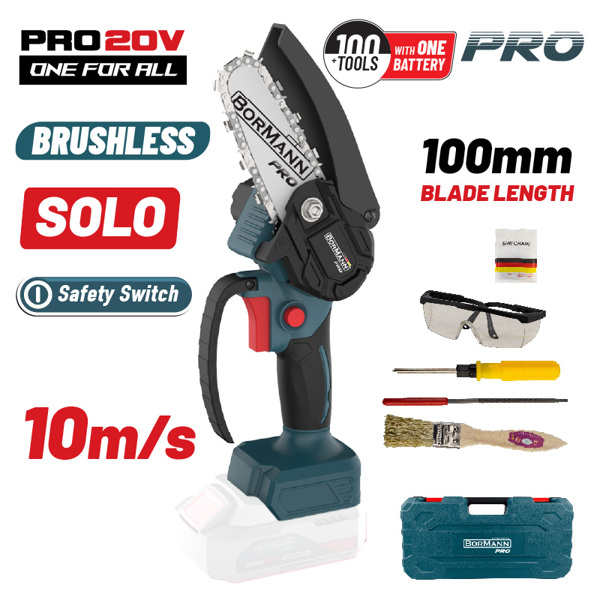 BORMANN Pro BBP3914C Κλαδευτικό Αλυσοπρίονο Μπαταρίας 20V,Brushless,Λάμα 10cm,825gr,Βαλίτσα,SOLO 083535