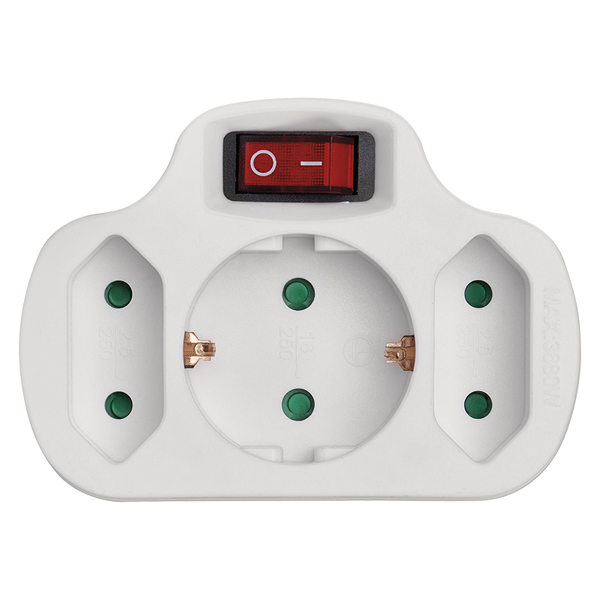 Bcr1155 Bormann Bcr1155 Αντάπτορας Πρίζας 1 Σούκο-2 Διπολικές με Διακόπτη 066347