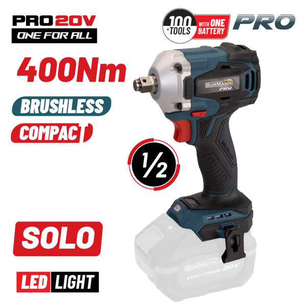 Bormann pro Bbp5123 Bormann pro Bbp5123 Μπουλονόκλειδο Compact,brushless Μπαταρίας 20v,400nm,0-1800/0-2200/0-2600rpm 070474