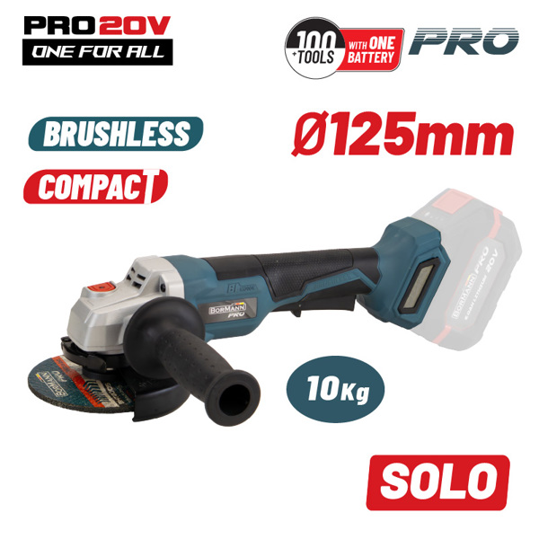 Bormann pro Bbp5133 Bormann pro Bbp5133 Γωνιακός Τροχός Compact, Brushless,μπαταρίας 20v,li-Ion,φ125mm,8500rpm-Σώμα pro 070450