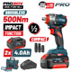 BORMANN Pro BBP5422X44CA Μπουλονόκλειδο Compact Brushless Mπαταρίας 20V Li-Ion,500Nm,2x4Αh,Βαλίτσα 083245