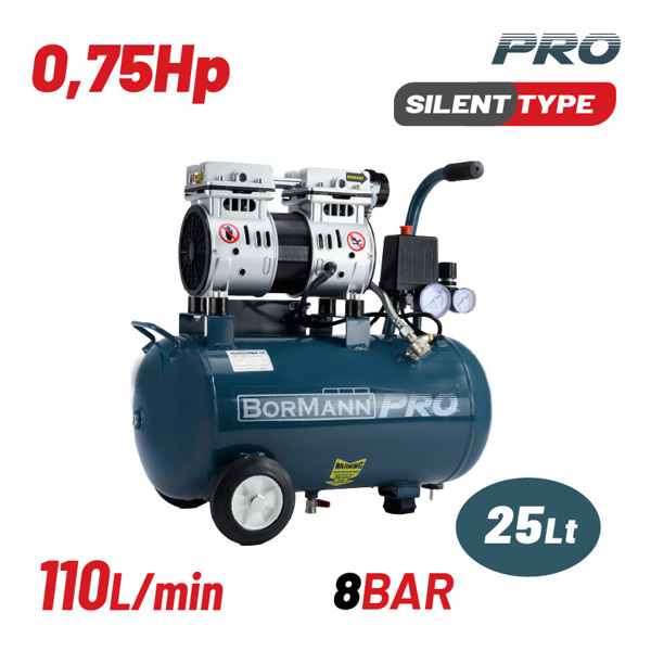 Bormann pro Bat5080 Bormann pro Bat5080 Αεροσυμπιεστής oil-Less 0.75hp/25l 030850