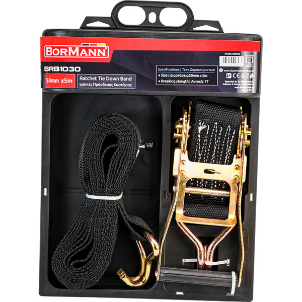 Brb1030 Bormann pro Brb1030 Ιμάντες Πρόσδεσης Καστάνιας 50mm x 5m,αντοχή 1ton 028482