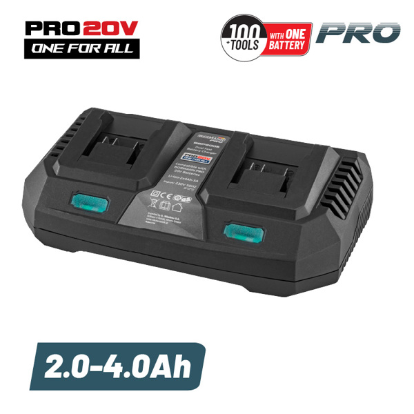 Bormann pro Bbp2005 Bormann pro Bbp2005 Φορτιστής Διπλής Μπαταρίας 20v li-ion-2x4ah-3a-pro 036425