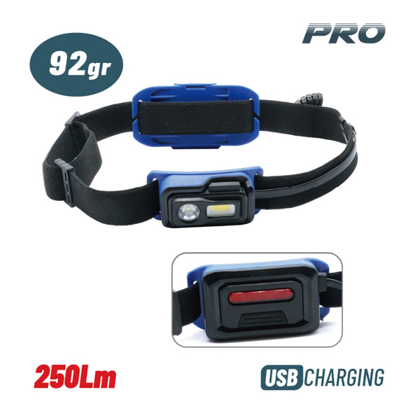 Bormann pro Bpr6033 Bormann pro Bpr6033 Φακός Κεφαλής Επαναφορτιζόμενος Διπλής Λειτουργίας,250lm,αδιάβροχος 072331