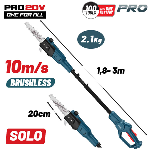 BORMANN Pro BBP4220 Τηλεσκοπικό Κονταροπρίονο Μπαταρίας 20V,Λάμα 20cm,Αυτόματη Λίπανση,Βαλίτσα,SOLO