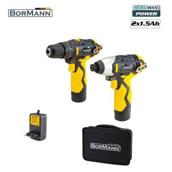 BORMANN BCD2050 Δραπ/Βιδο Κρουστικό 10.8V,28Nm,2 Ταχύτητες & Παλμικό Κατσαβίδι 12V,100Nm,2x1.5Ah