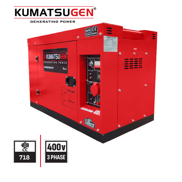 KUMATSUGEN GP12500MAT Γεννήτρια Πετρελαίου 11.3KVa,718cc,Τριφασική,Κλειστού Τύπου