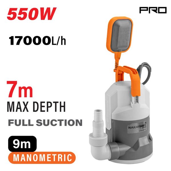Nakayama pro Np1115 Nakayama pro Np115 Αντλία Αποστράγγισης με Φλοτέρ 550w,17000lt/h 070542
