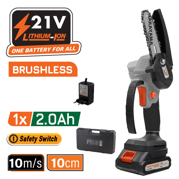 Ec1040 Nakayama Ec1040 Κλαδευτικό Αλυσοπρίονο Μπαταρίας 21v Brushless,λάμα 10cm,825gr,1x2ah li-Ion, Βαλίτσα 082453