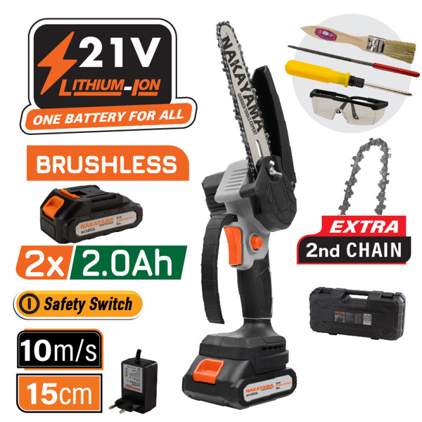 Nakayama Ec1050 Nakayama Ec1050 Κλαδευτικό Αλυσοπρίονο Μπαταρίας 21v,brushless,λάμα 15cm,825gr 075028