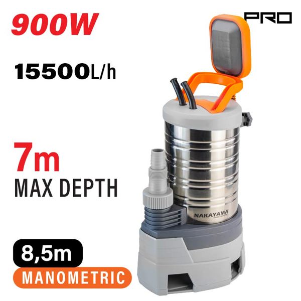 Nakayama Np1100 Nakayama Np1100 Αντλία Ακαθάρτων Inox/πλαστικό 900w 019954