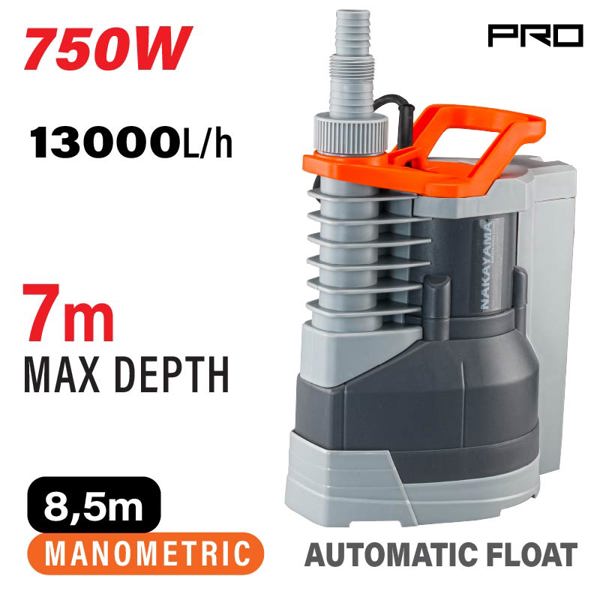 Nakayama pro Np1070 Nakayama pro Np1070 Αντλία Όμβριων Ενσωματωμένο Φλοτέρ 750w 019923