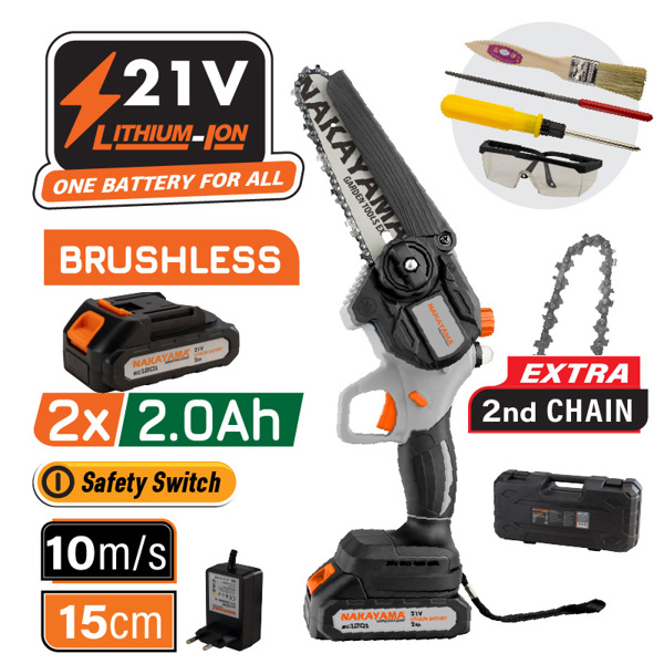 Nakayama Ec1100 Nakayama Ec1100 Κλαδευτικό Αλυσοπρίονο Μπαταρίας 21v,brushless,λάμα 15cm,1kg 074991