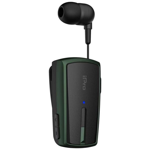 Ακουστικό Bluetooth iPro RH120 Retractable Μαύρο-Πράσινο