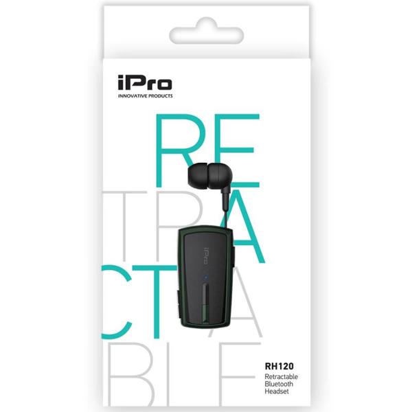 Ακουστικό Bluetooth iPro RH120 Retractable Μαύρο-Πράσινο