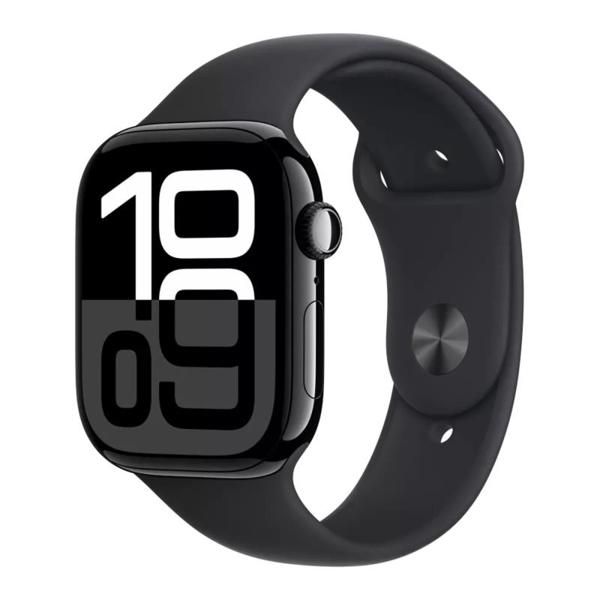 Apple Watch Series 10 GPS 46mm Aluminum Μαύρο με Sport Band Medium-Large Μαύρο