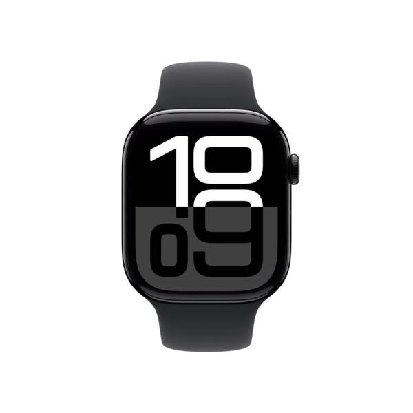Apple Watch Series 10 GPS 46mm Aluminum Μαύρο με Sport Band Medium-Large Μαύρο