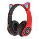 Ασύρματα Ακουστικά Κεφαλής CAT EAR CXT-B39 με LED & SD Card Cat Ears Κόκκινο