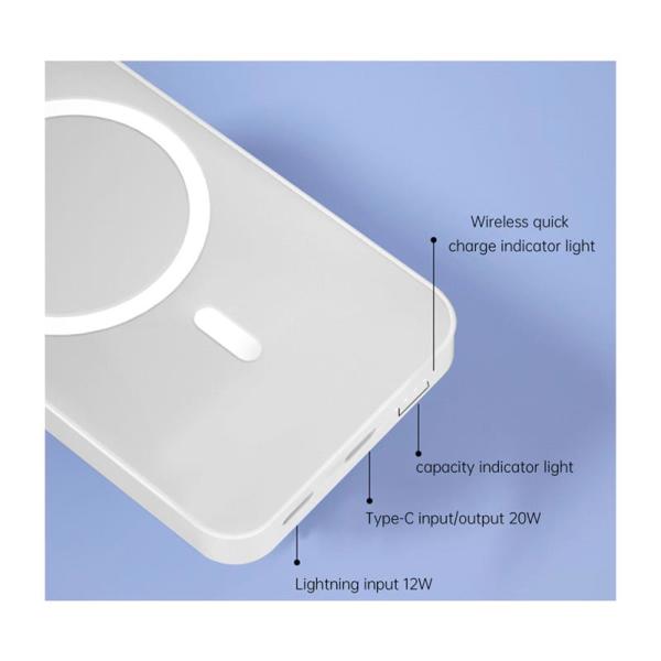 Ασύρματος Φορτιστής Ανάγκης Devia EP138 Magnetic PD 20W 5000mAh με Βραχίονα Στήριξης Extreme Speed Λευκό