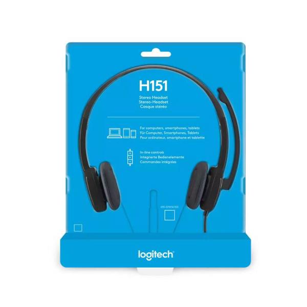 Ενσύρματα Ακουστικά Κεφαλής Logitech H151 με Μικρόφωνο Μαύρο 5099206057333 5099206057333