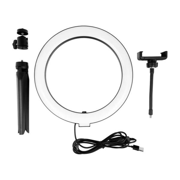 Επιτραπέζιο Τρίποδο με LED Ring Light RGB 10" Μαύρο