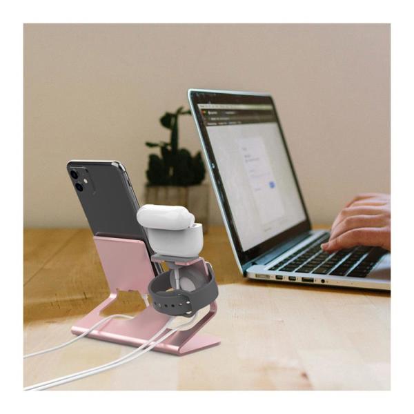 Επιτραπέζια Βάση AhaStyle ST05 για Φόρτιση Apple iPhone, Watch & Airpods Ροζ-Χρυσό