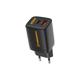 Φορτιστής Ταξιδίου Ταχείας Φόρτισης Hammer RapidCharge Duo με Διπλή Έξοδο USB A & USB C PD 20W Μαύρο